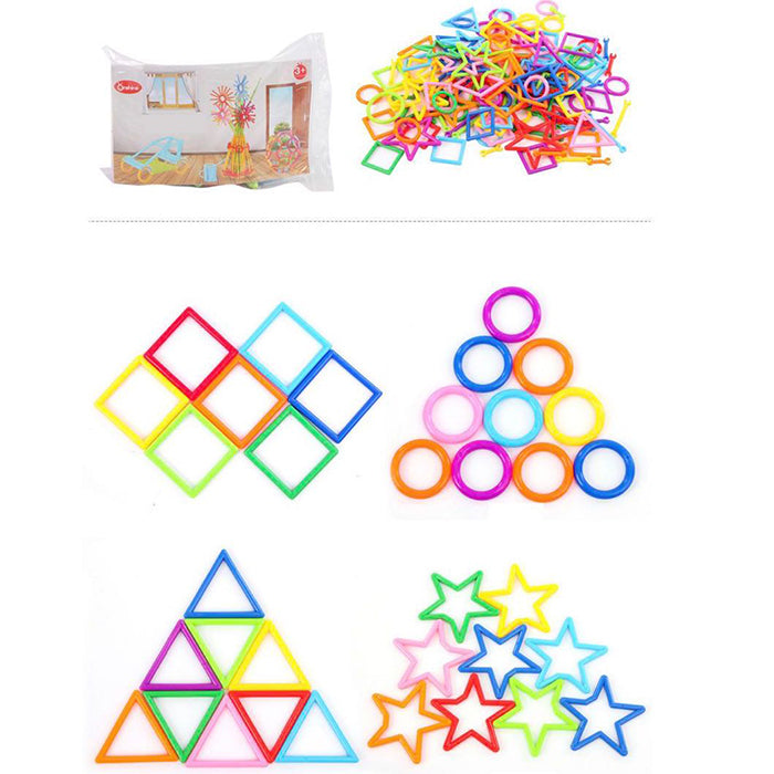 Onshine Geometría Plug Puzzle Bloques de Construcción 800PCS - Juguetes de madera de composición abierta