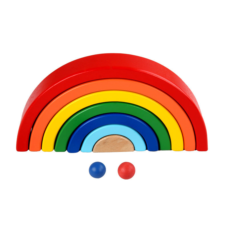 Montessori Wooden Rainbow Stackers