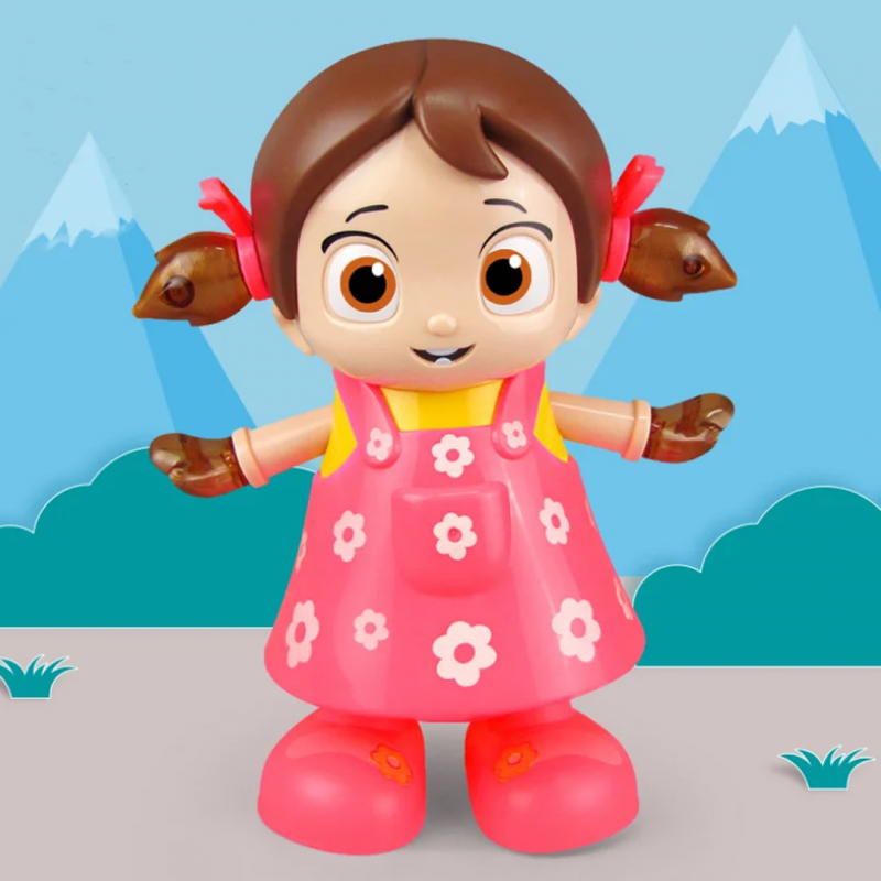 Fidtoy Dancing Girl Doll with Music Lights and Rotating Action