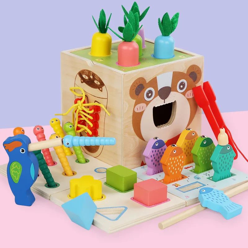 Cubo de aprendizaje Montessori multi-actividades - Juguete de primera infancia