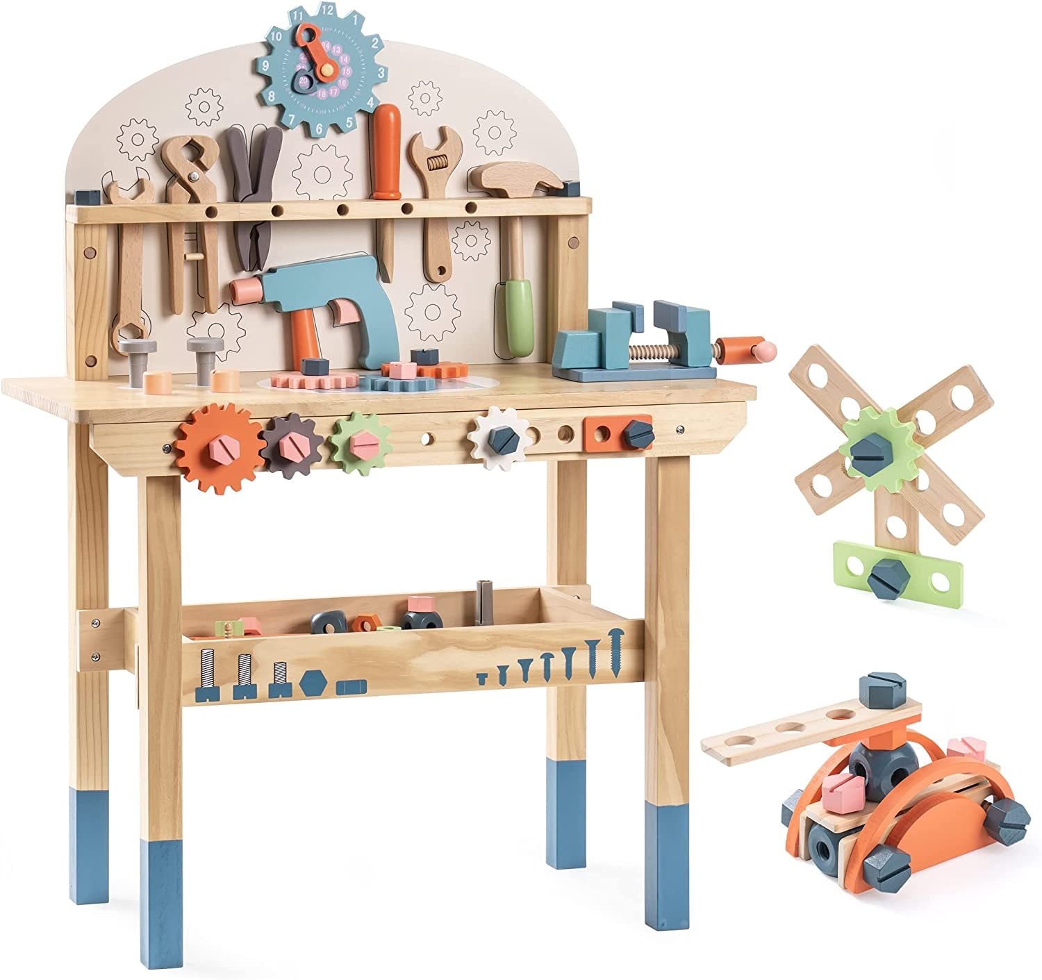 Workbench Play Set Toddlers Kids Pretend Tool Bench Toy Workshop Toys