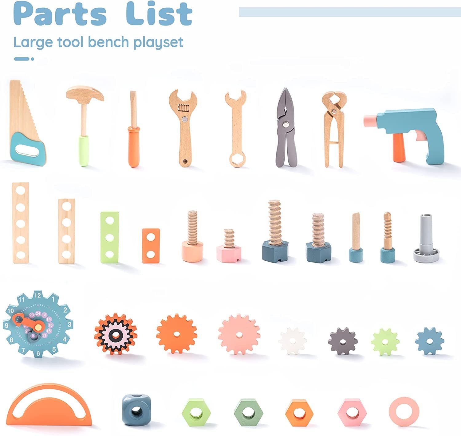 Workbench Play Set Toddlers Kids Pretend Tool Bench Toy Workshop Toys