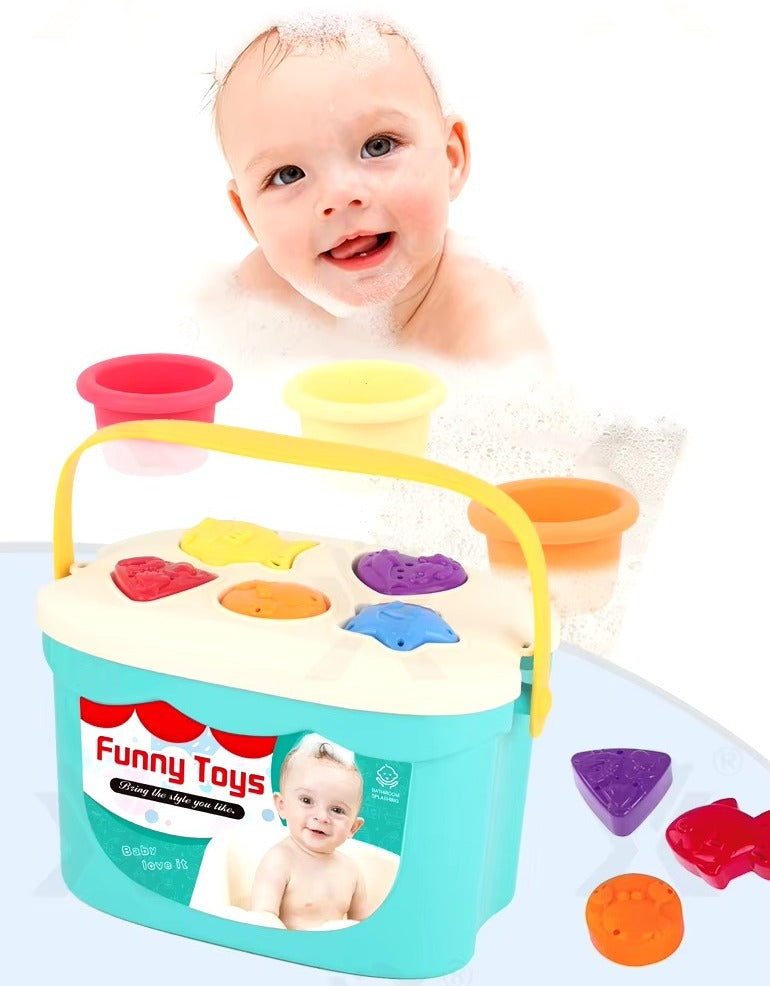 2in1 Silicon Shape Sort and Stacking Bath Toy - 933