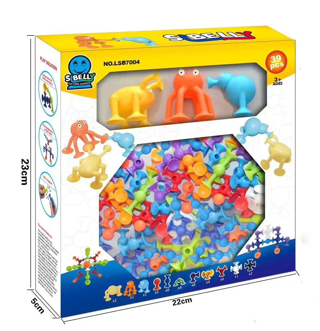 Cute Aliens Silicone and Suction Cups Sensory 39 Pieces