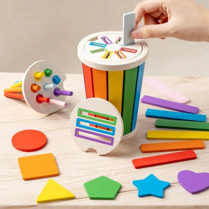Seau en Bois d'Activités de Tri des Couleurs - 593