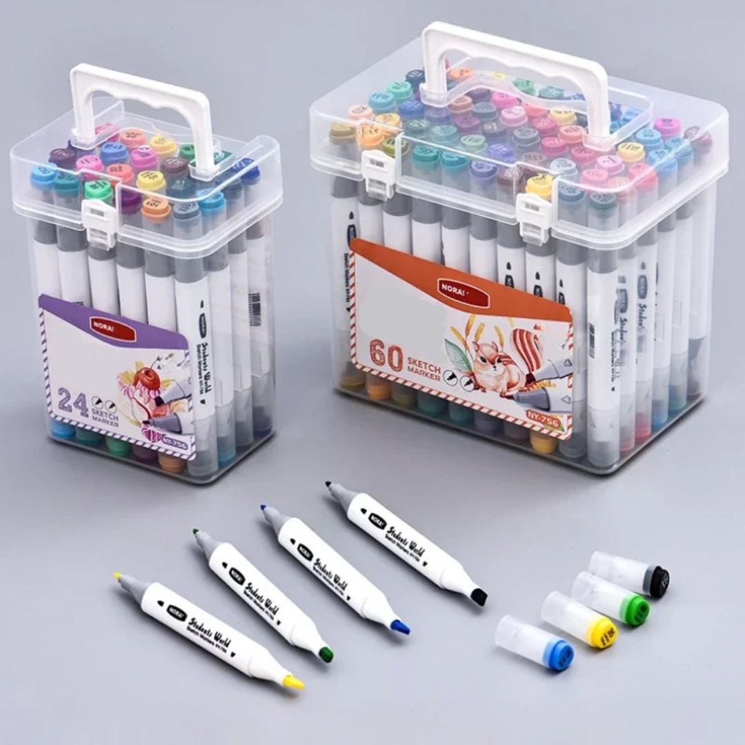 HighlightPro – Dubbel & Kleurrijk – Geurloze & Afwasbare Schoolstiften