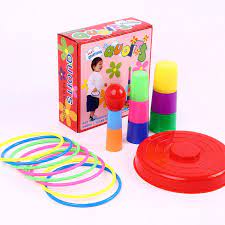 Fidtoy Toss and Catch Ring Game Set – Indoor Outdoor Family Activity Toy