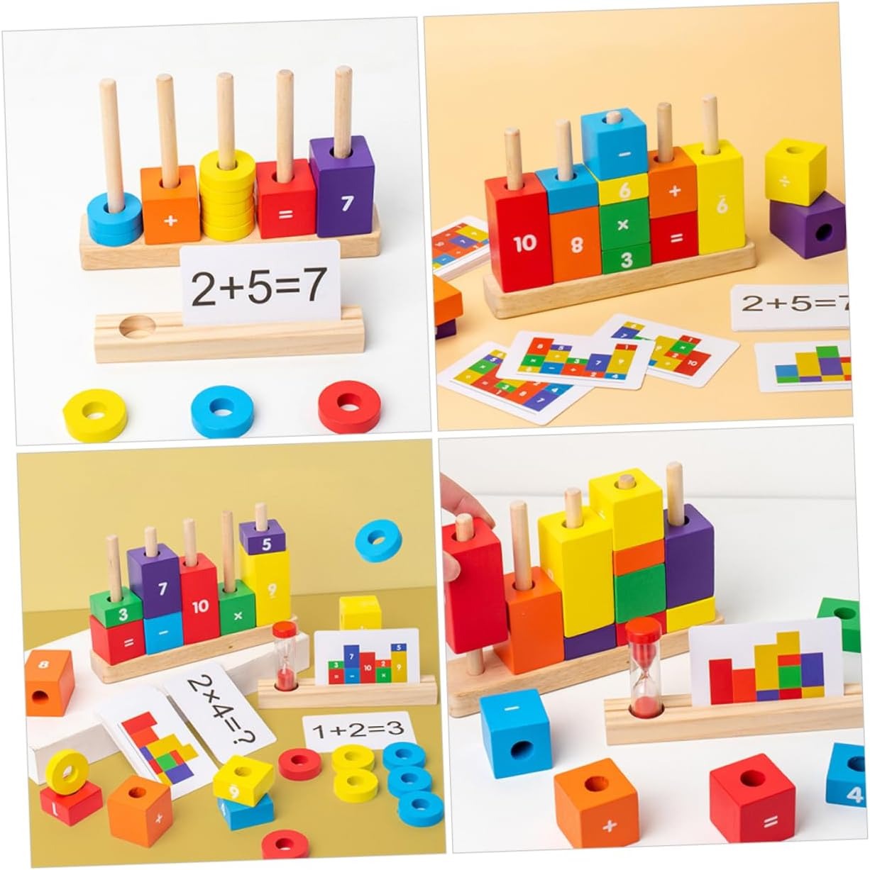 Wooden Math Learning Number Stacking Blocks - 068