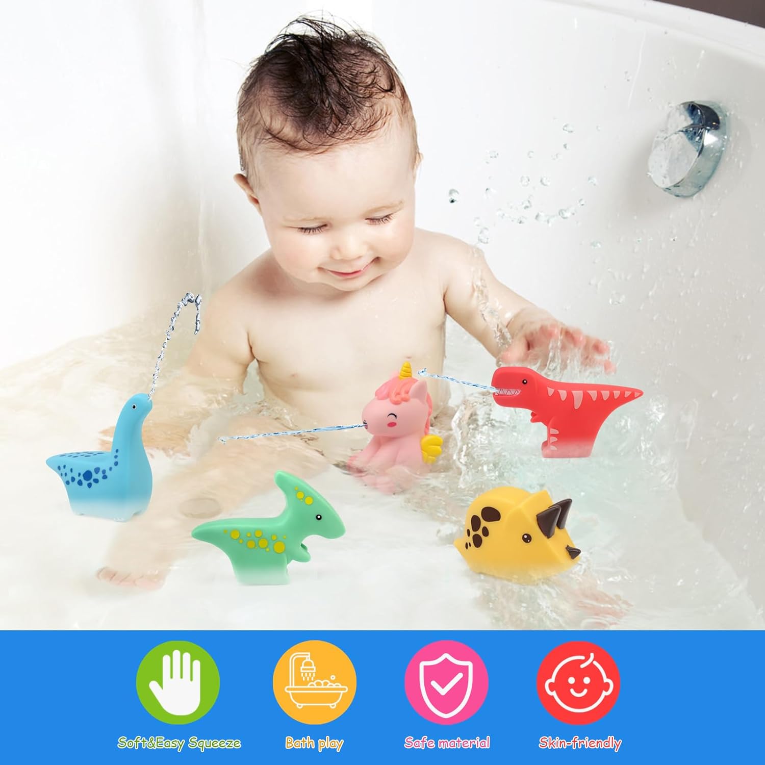 Soft Water Sprinkler Bath Sensory Toy 6 pieces - 128