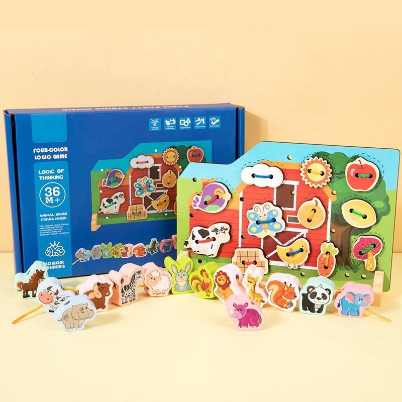 Wooden Logic Think Farm Animal Lacing Board - 694