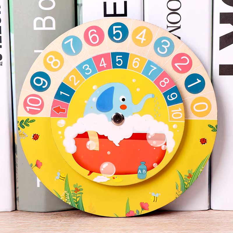 Wooden Montessori Double Sided Time Learning Math Clock - 014