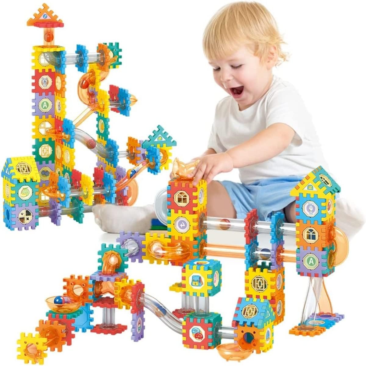 Pipeline Rolling Marble Ball Interlocking Blocks 182 pcs - 041