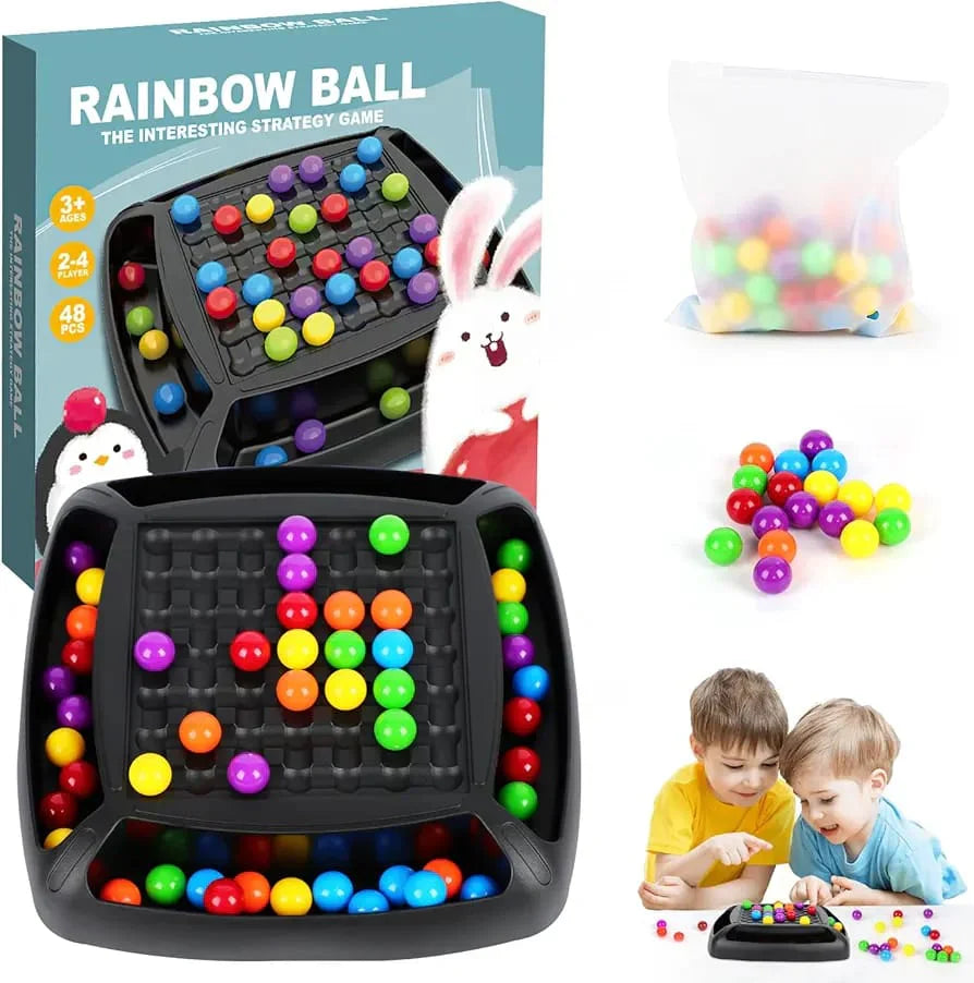 Fidtoy Rainbow Chessboard Ball Game for Kids and Family Play
