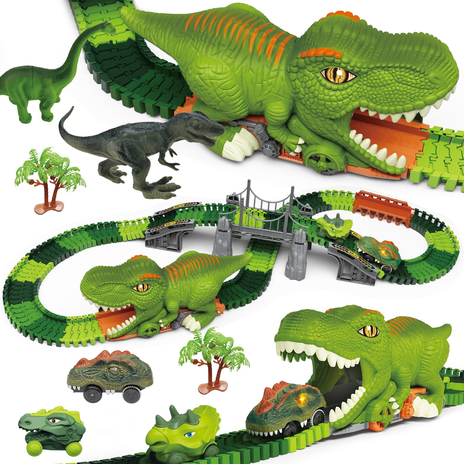 Dinosaur Track Toy Set, Dinosaur Track Toys for Kids, Dinosaur Toys for Boys 3 -6 years old, Track Car Track Set, Dinosaur World, Dinosaur Tunnel, Birthday Christmas Gift