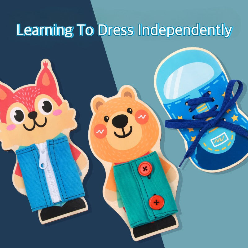 Montessori Learn To Dress Independently Skill Boards Set of 3
