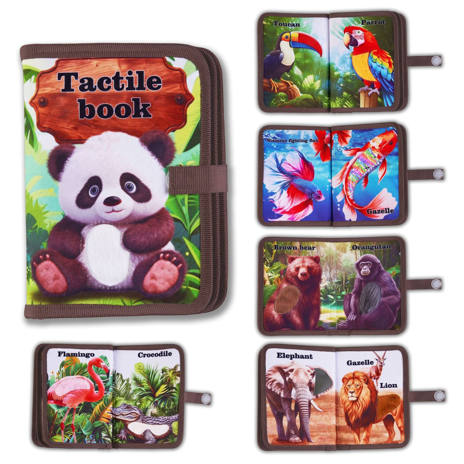 Wild Animals Tactile Touch and Feel Sensory Book - 360