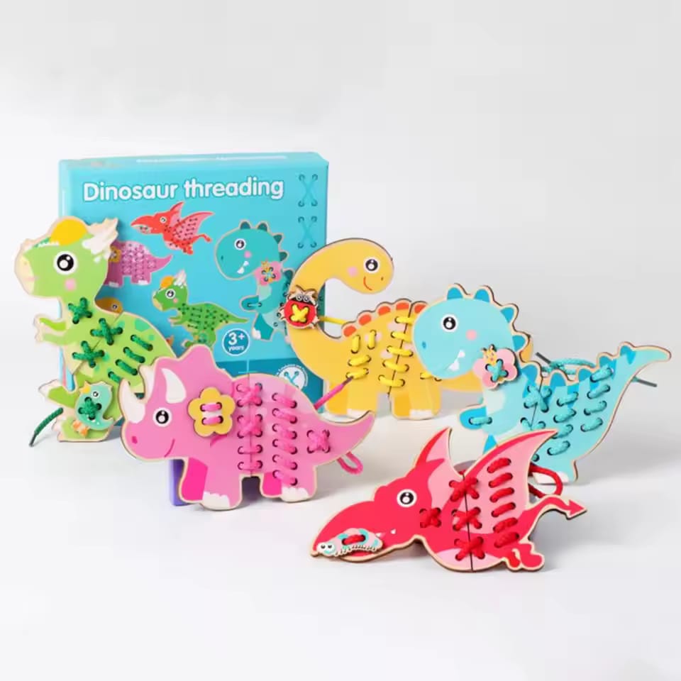 Wooden Dinosaur Threading Hand-Eye Coordination - 684