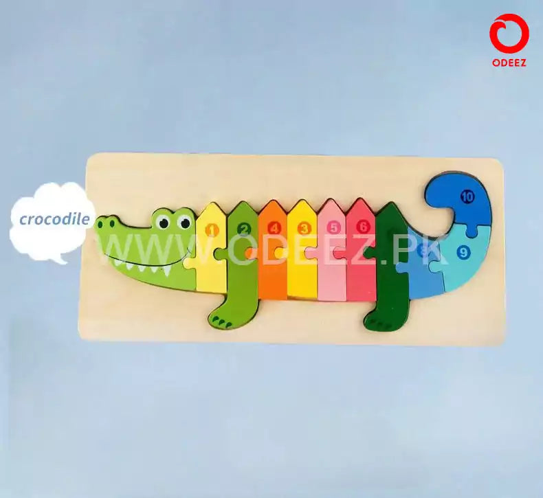 3D Wooden Animal Board - Crocodile