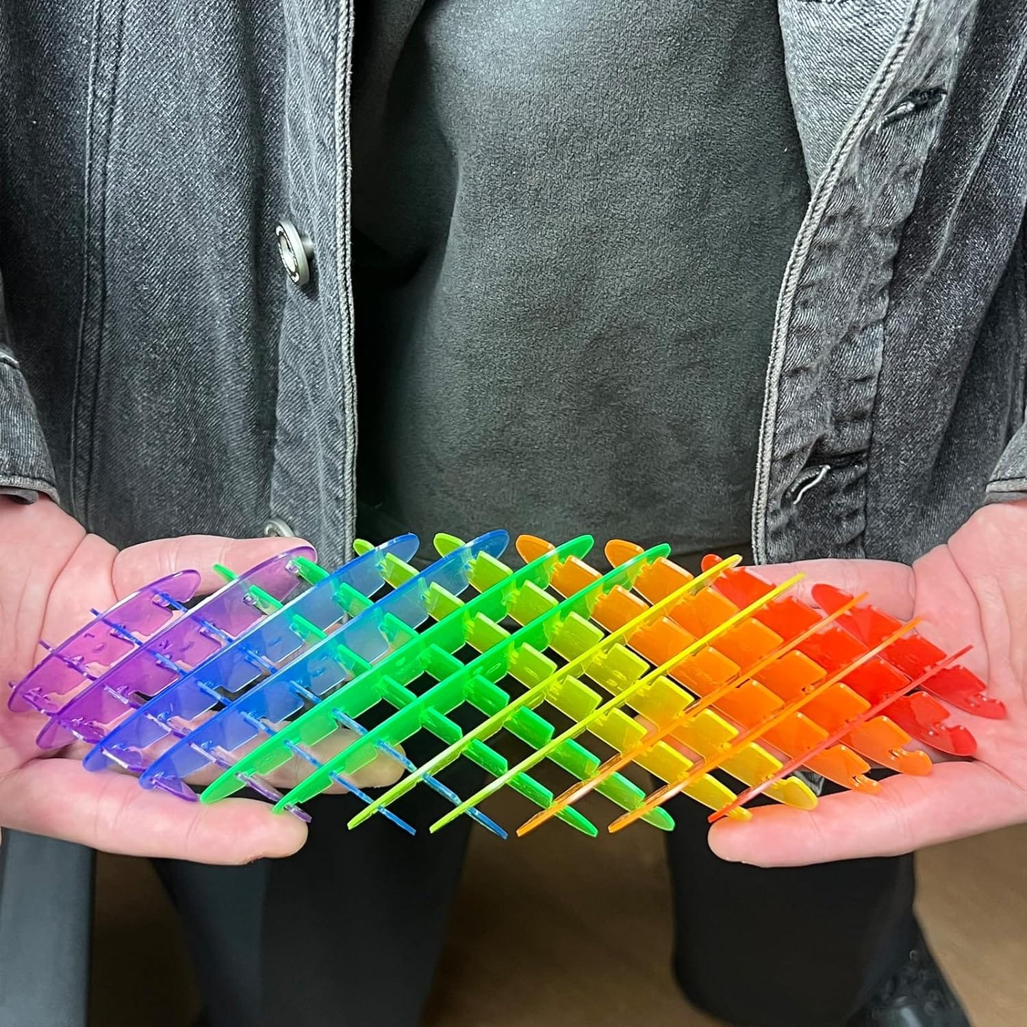 Rainbow Plastic Worm Fidget Anti Stress Shapeshifter - 856