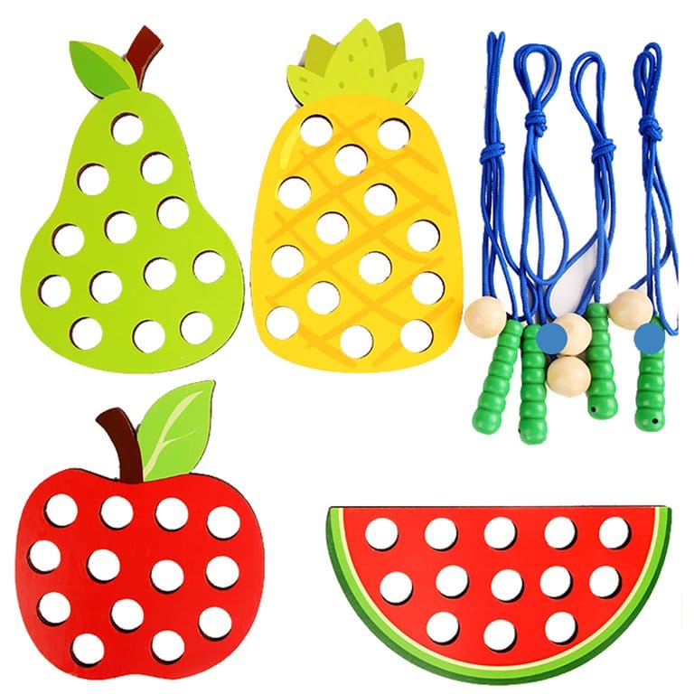 4 in 1 Wooden Fruits Threading Kit - 242
