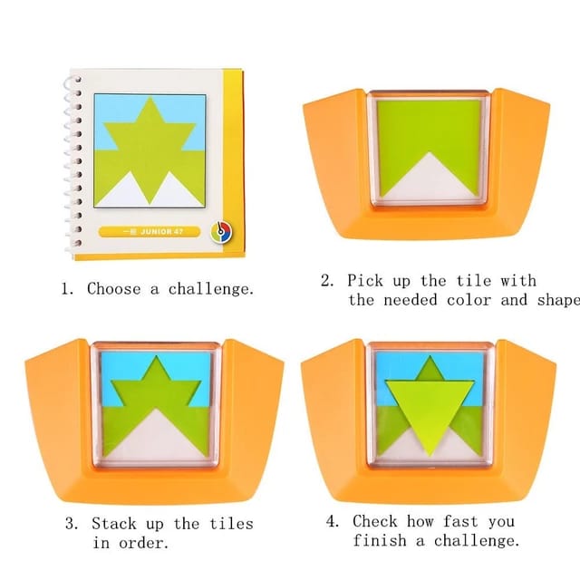 Spatial Thinking Geometry Challenge Family Fun - 18 Cards