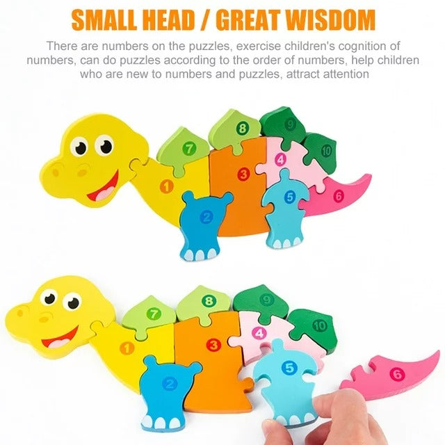 3D Wooden Animal Board - Dinosaur