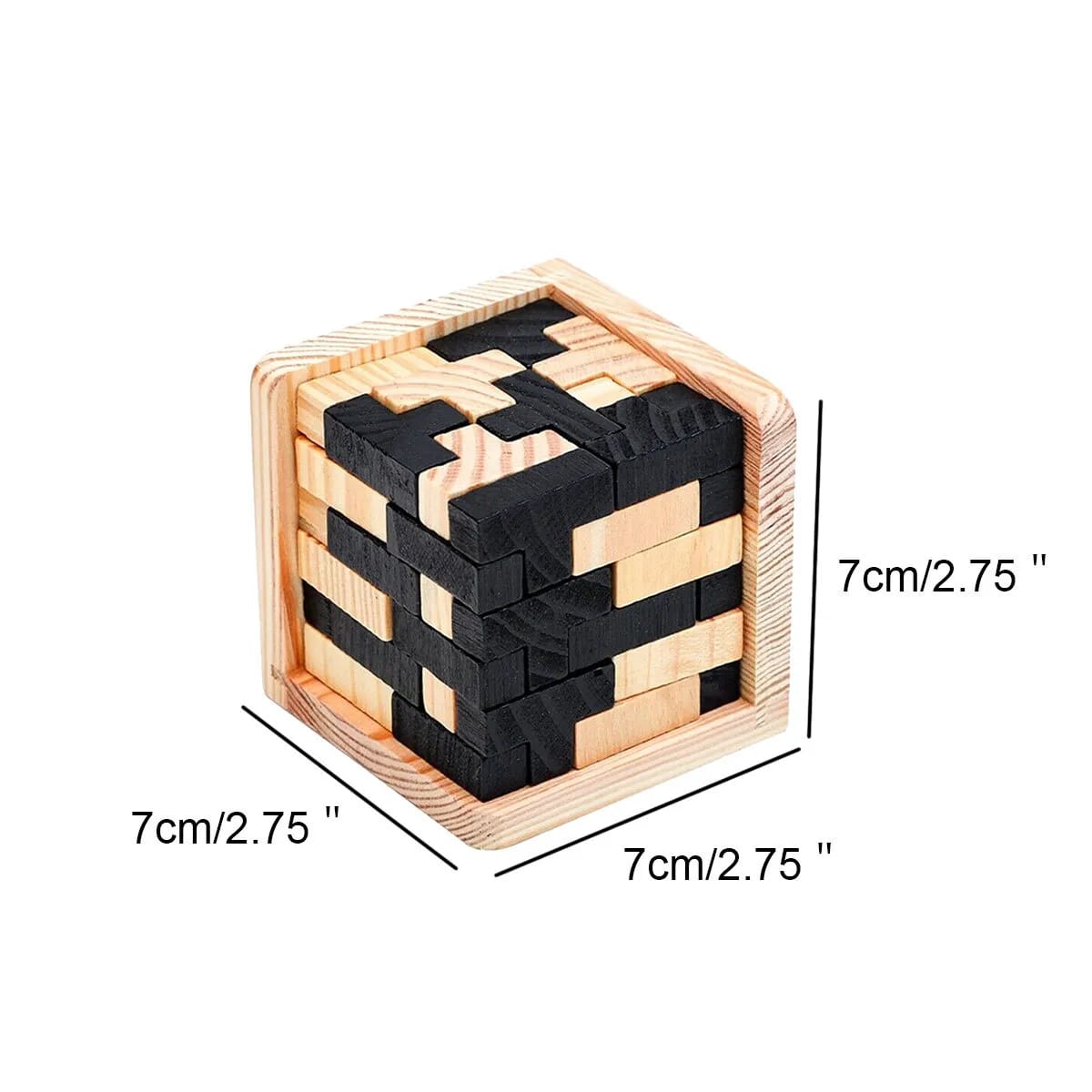 Wooden IQ Brain Teaser Puzzle Cube - 689