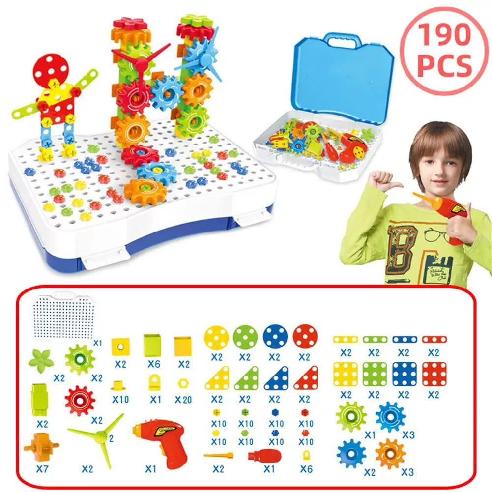 2 in 1 DIY Creative Gear & Drill Construction Kit