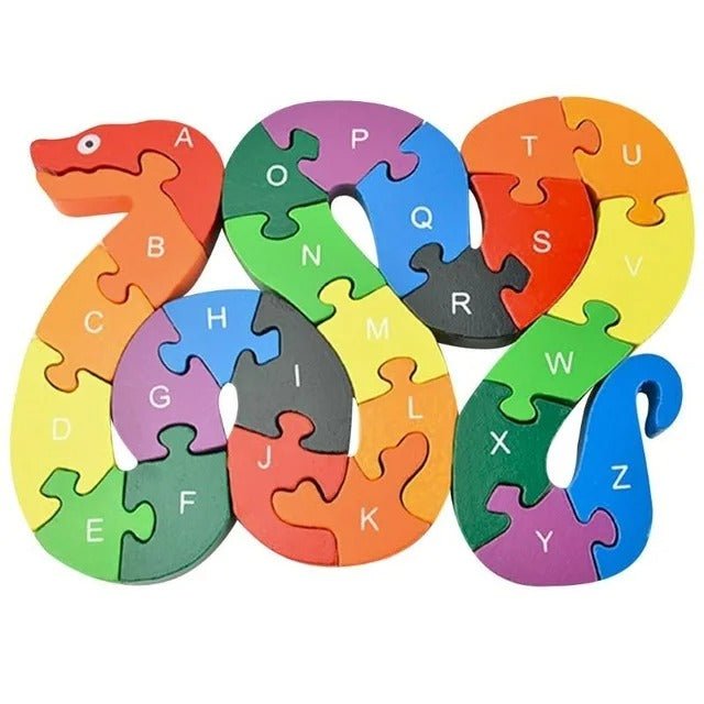 2 in 1 Animal Puzzle | Wooden Jigsaw Puzzle for Kids | Learn Alphabets and Puzzles | 1 PC
