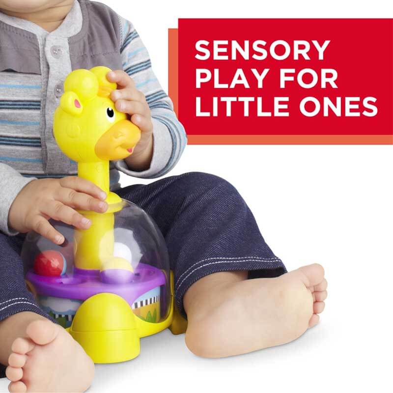 Fidtoy Giraffe Spinning & Popping Toy for Toddlers | Educational Hand-Eye Coordination | Quiet Play & Sensory Learning