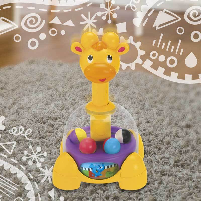 Fidtoy Giraffe Spinning & Popping Toy for Toddlers | Educational Hand-Eye Coordination | Quiet Play & Sensory Learning