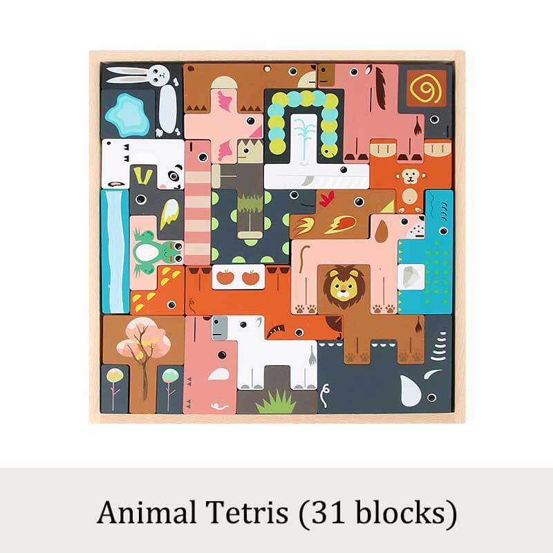 Jouet à empiler Fidtoy en bois pour l'équilibre des animaux Blocs Montessori