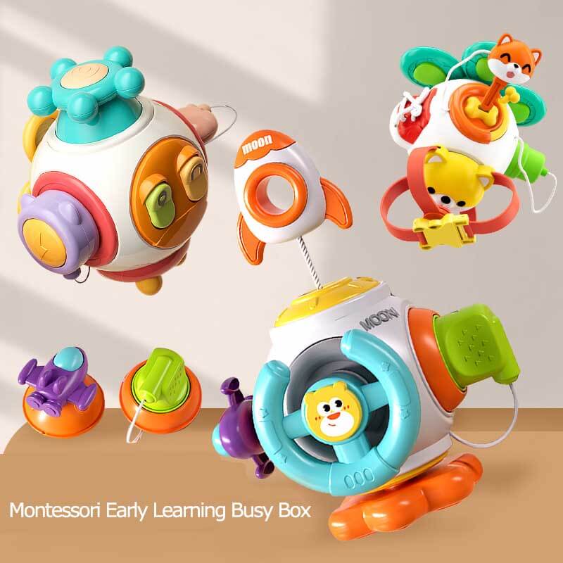 Fidtoy Montessori Busy Cube for Toddlers 1-3 – Interactive Sensory Toy for Quiet Time, Travel & Early Learning