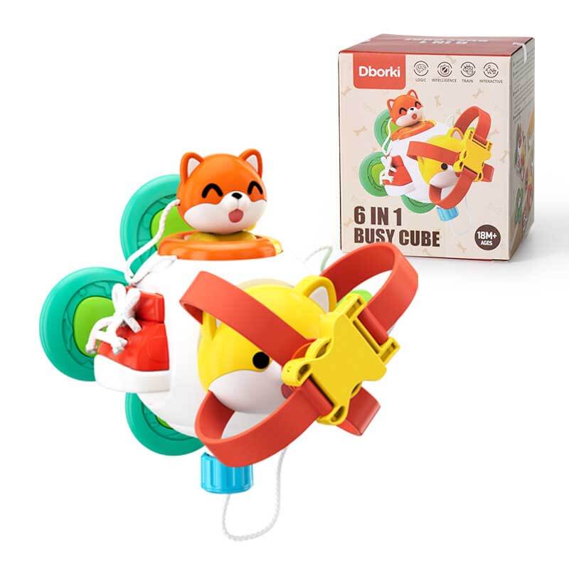 Fidtoy Montessori Busy Cube for Toddlers 1-3 – Interactive Sensory Toy for Quiet Time, Travel & Early Learning
