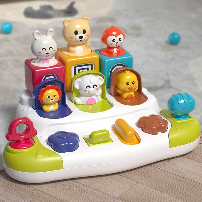 Fidtoy Wooden Rainbow Stacking Ring Tower for Toddlers Montessori Learning Toy for Quiet Time Home Play Color Sorting Fine Motor Skill Development