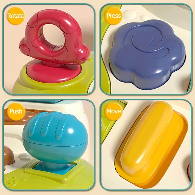 Fidtoy Wooden Rainbow Stacking Ring Tower for Toddlers Montessori Learning Toy for Quiet Time Home Play Color Sorting Fine Motor Skill Development