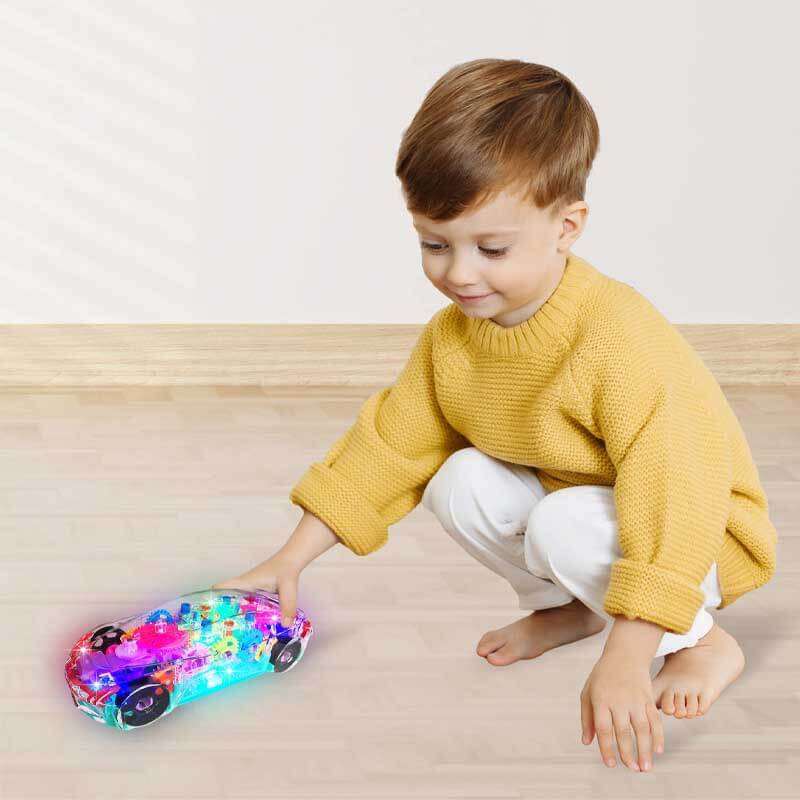 Fidtoy BrightDrive Bump & Go Musical Stunt Car – Interactive Self-Moving Toy for Toddlers