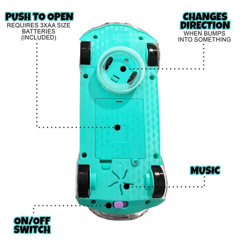 Fidtoy BrightDrive Bump & Go Musical Stunt Car – Interactive Self-Moving Toy for Toddlers