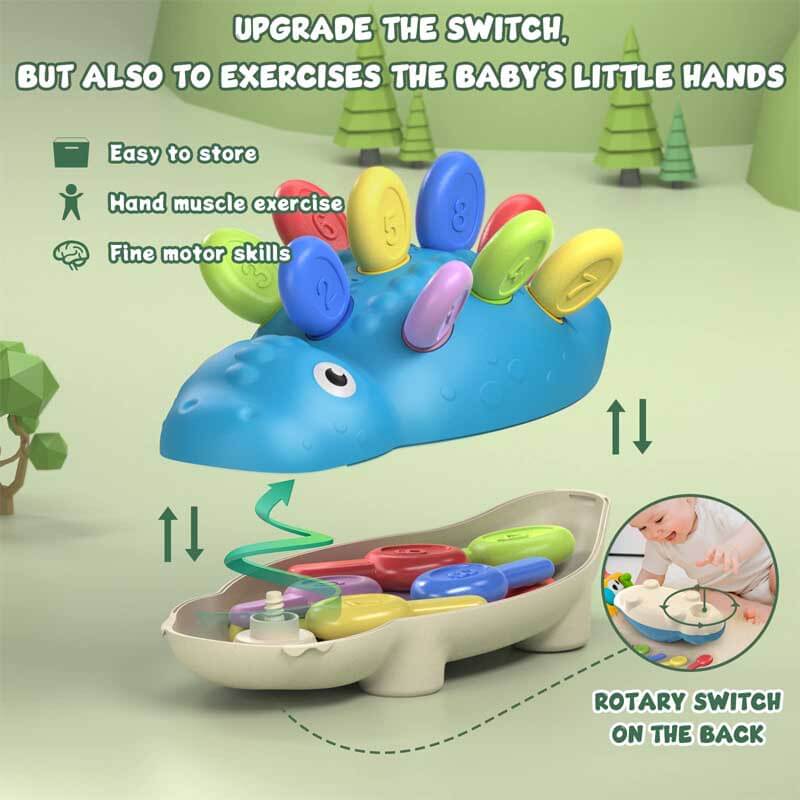 Fidtoy Montessori Dinosaur Peg Toy for Toddlers – Fine Motor Skills and Early Learning Educational Toy