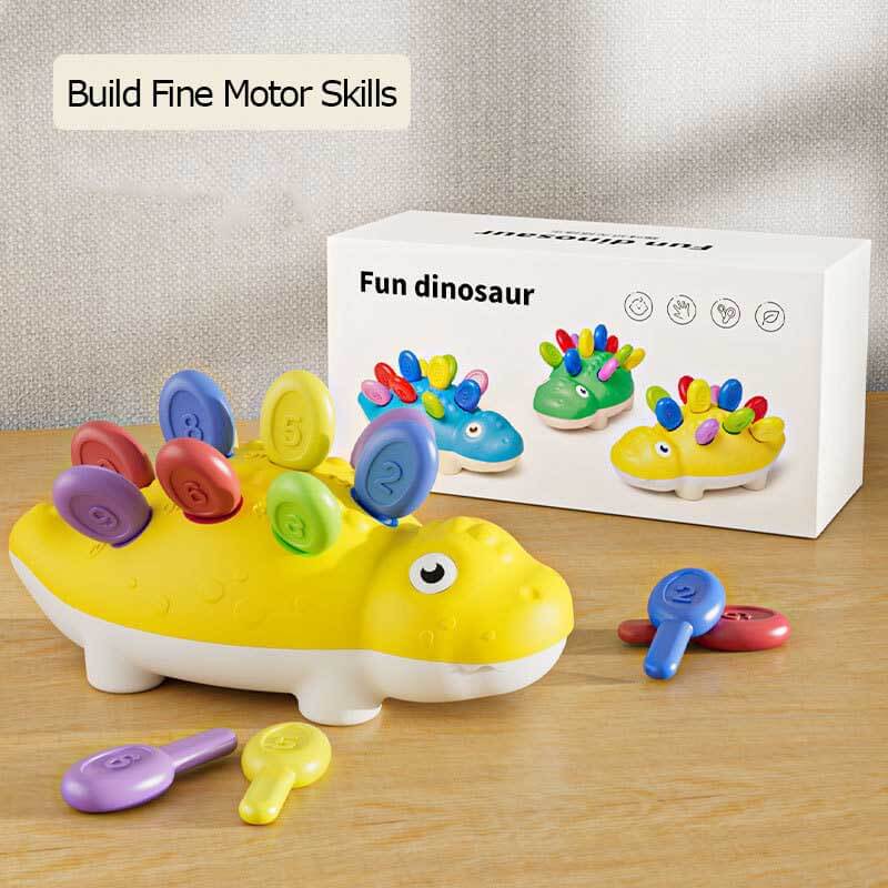Fidtoy Montessori Dinosaur Peg Toy for Toddlers – Fine Motor Skills and Early Learning Educational Toy