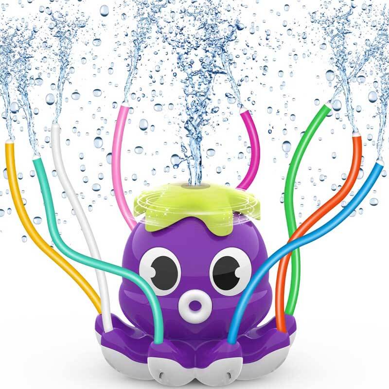 Arroseur d'eau poulpe Fidtoy pour enfants, jouet d'eau d'extérieur d'été pour jardin avec pulvérisation à 360°, jeu rafraîchissant pour pelouse, pour tout-petits, enfants et usage familial