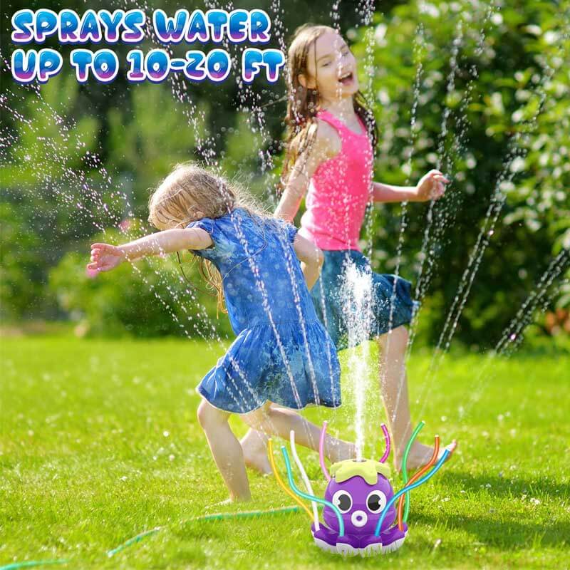 Arroseur d'eau poulpe Fidtoy pour enfants, jouet d'eau d'extérieur d'été pour jardin avec pulvérisation à 360°, jeu rafraîchissant pour pelouse, pour tout-petits, enfants et usage familial