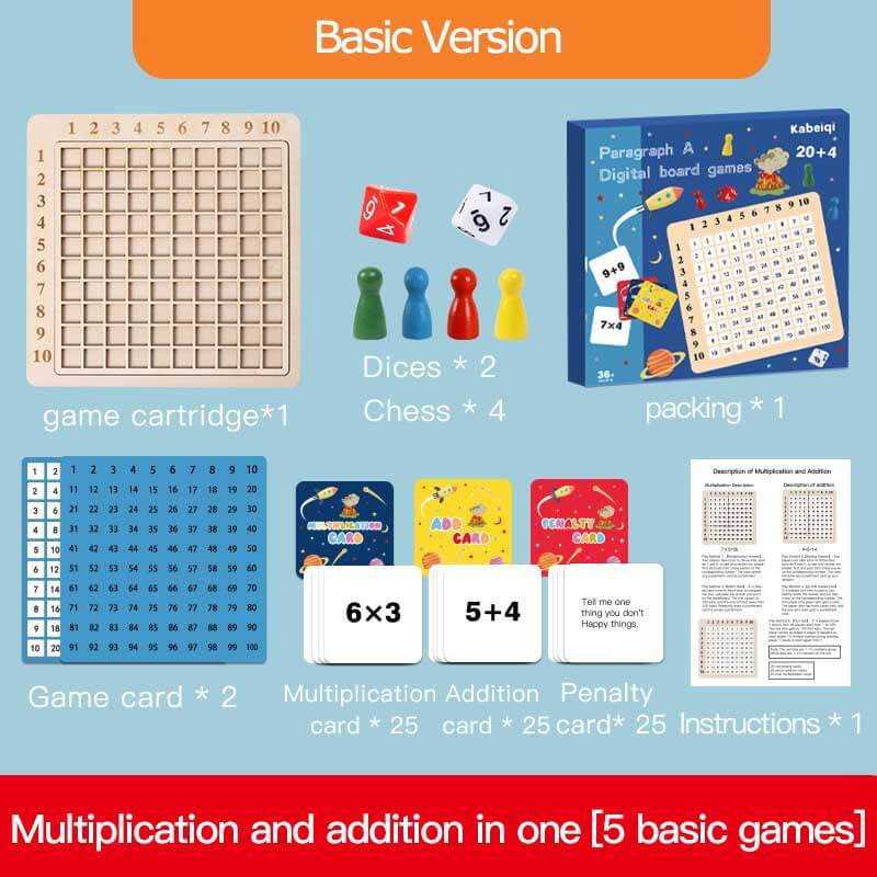 Fidtoy Wooden Math Multiplication & Addition Board – Montessori Educational Toy for Kids 3+
