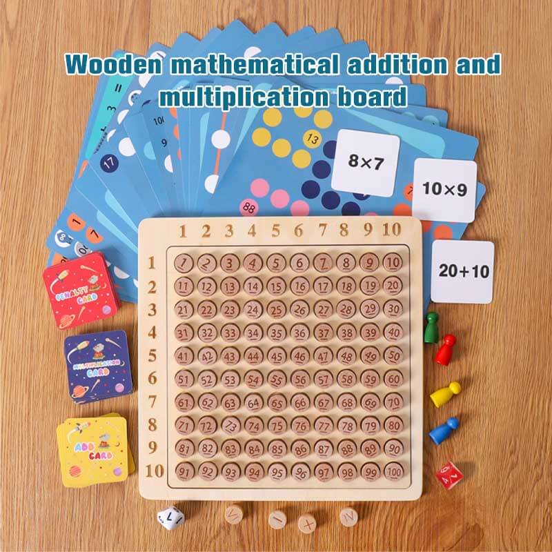 Fidtoy Wooden Math Multiplication & Addition Board – Montessori Educational Toy for Kids 3+
