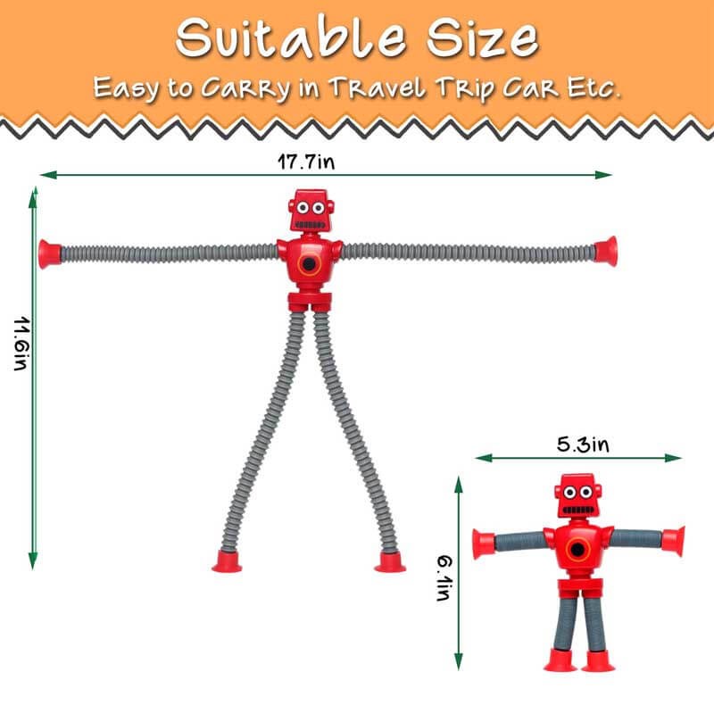 Fidtoy Telescopic Suction Cup Giraffe Toy - Sensory Toy with LED Lights and Retractable Tubes