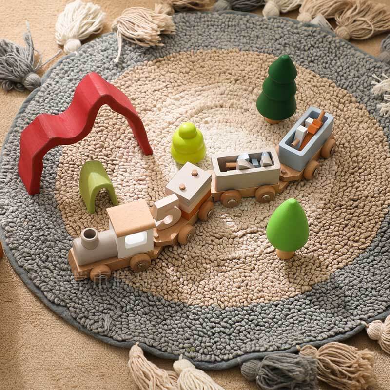 Fidtoy Train d'anniversaire en bois avec blocs numérotés | Jouet d'apprentissage Montessori pour les tout-petits de 1 à 5 ans