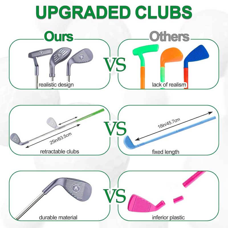 Ensemble de golf Fidtoy pour enfants – Clubs de golf réglables pour tout-petits avec tapis de putting et jeu de maïs
