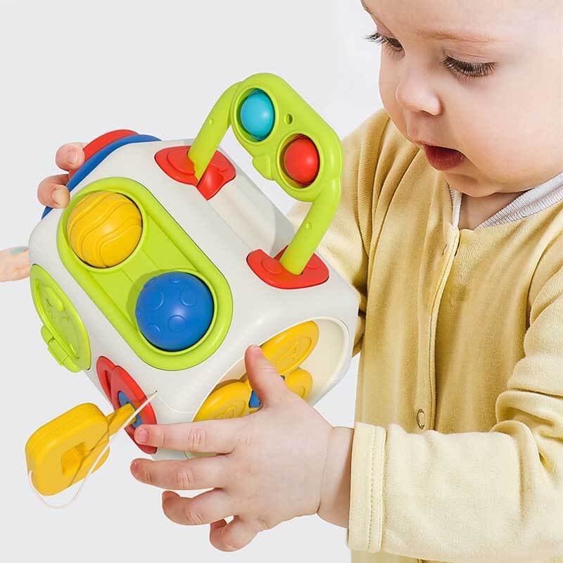 Fidtoy Montessori Busy Cube for Toddlers 1-3 – Interactive Sensory Toy for Quiet Time, Travel & Early Learning