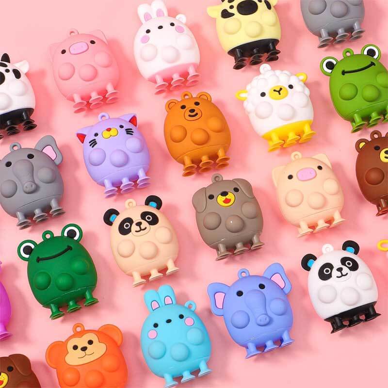 Fidtoy 3D Animal Pop Fidget Toys Set for Kids 4-8 – Interactive Sensory Suction Toys for Bath, School, and Travel