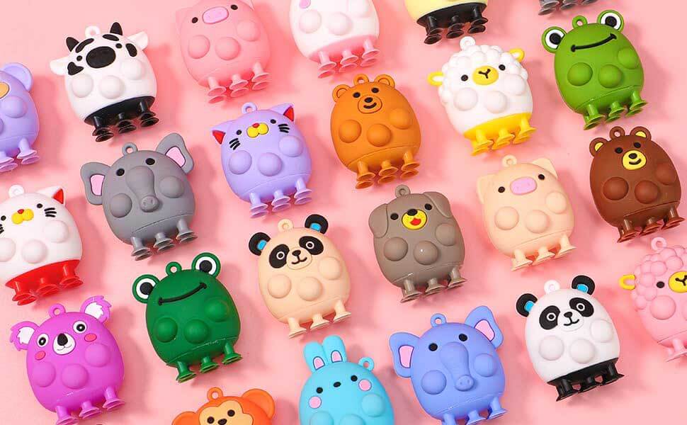 Fidtoy 3D Animal Pop Fidget Toys Set for Kids 4-8 – Interactive Sensory Suction Toys for Bath, School, and Travel